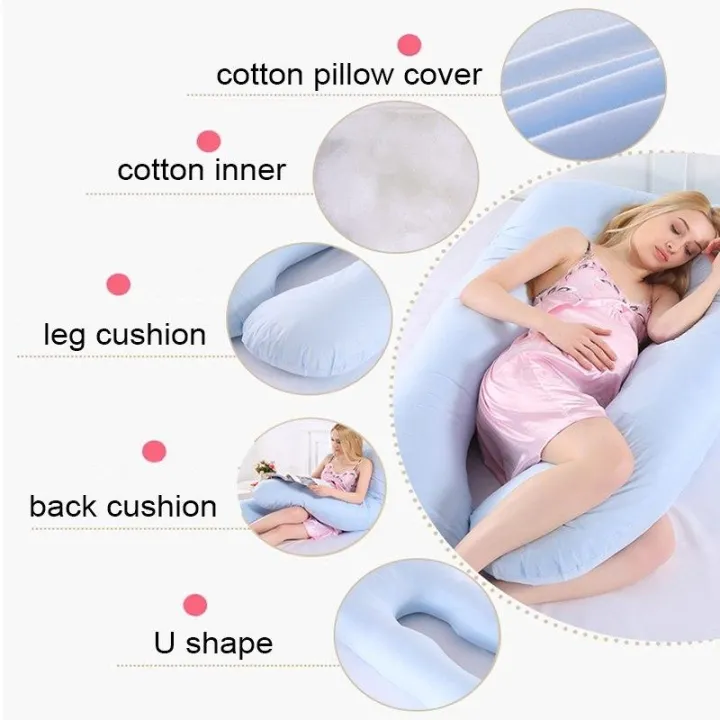 Pink%20Full%20Body%20Pillow%20With%20Washable%20Cotton%20Cover%20-Sleeping%20-%20Maternity%20Pillow%20For%20Pregnant%20Women%20-%20Image%204
