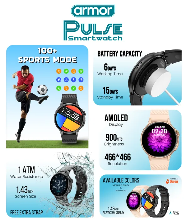 Armor%20PULSE%20Smart%20Watch%201.43"%20AMOLED%20Display,%20Bluetooth%20Calling,%20Always-On%20Display,%201%20ATM%20Water%20Resistant,%20Wireless%20Charging%20with%20Free%20Extra%20Strap%20-%20Image%209