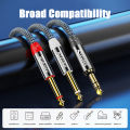 3.5 to Double 6.35 Jack Cable Aux Male to 6.5mm Mono 3.5mm TRS to Dual 6.35mm Y-Splitter Adapter Audio Cable for Mixer Amplifier. 