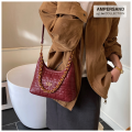 AMPERSAND 25 | 60  | Glossy Premium PU Leather Ladies Handbag | Shoulder Bag For Girls | Crossbody Bag For Women | Chain Handle Fashion Bag | Check Design Hand Bag For Women 2160. 
