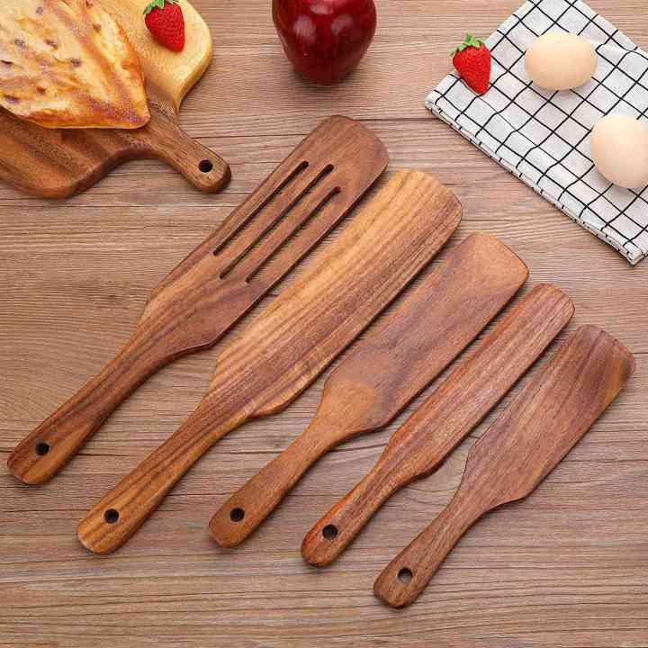 NAMUNY%20Wooden%20Spatula%20Set,Kitchen%20Cooking%20Utensils%20Set,5Pcs%20Premium%20Natural%20Wood%20Utensils%20Set%20for%20Cookware%20Kitchen%20Cooking%20-%20Image%204