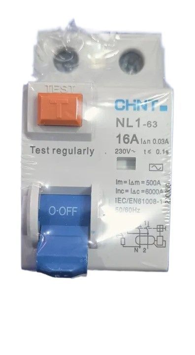 Chint 2P RCCB 16A 30mA | Chint 16 Amp 2 Pole IP20 Protection Class 30mA Earth-Leakage Sensitivity | For Shock & Fire Protection
