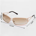 Fashion Personalized Women's Y2K Sunglasses Retro Hollow Out Metal Eyeglass Frame Summer Sunshade Glasses. 