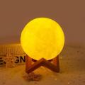 3D Moon Lamp Multi Colors Changing Touch Sensor Crystal Ball Moon Light with Wooden Stand. 