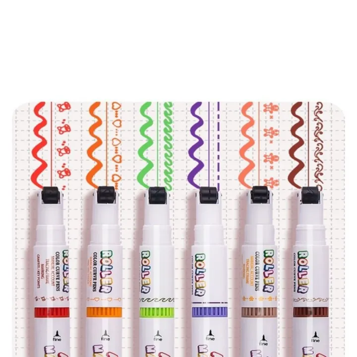 8/12/24Colors%20Multifunction%20Flower%20Outline%20Roller%20Curve%20Pen%203-in-1%20Drawing%20Tools%20Markers%20Pen%20Graffiti%20Multi-Function%20Water-based%20Pen%20Students%20-%20Image%207