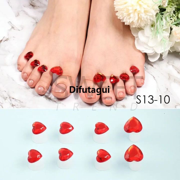 Difutagui%208%20Pcs/Pack%20Silicone%20Toe%20Separator%20Cute%20Soft%20Pedicure%20Tools%20Daisy%20Original%20Flower%20Heart%20Rhinestone%20Foot%20Finger%20Separator%20Care%20Tools%20-%20Image%208