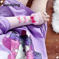Sutuiying 1Pair Sanrio Cute Mittens Lovely Fingerless Gloves For Women Girls Summer Sun Protection Sleeves Cosplay Halloween Party Mittens. 