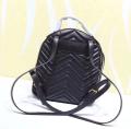 Women's Backpack European And American Pu Leather Rhombic Shoulder Bag Large Capacity Stude Backpack. 