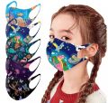 5pc Children Cloth Masks Printed Face Mask For Kids Reusable Multi-Color. 