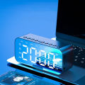 Wireless Speaker Mini Desktop Alarm Clock Bluetooth LED Mirror Digital Clock Mobile Phone Speaker Gift Stereo Effect. 