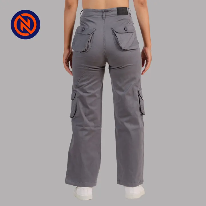 Nepster%20Dark%20Grey%20High%20Rise%20Premium%20Straight%20Cotton%20Cargo%20Box%20Pants%20For%20Women%20-%20Image%204