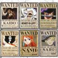 New Updated wanted One Piece Anime Bounty Poster 6pc Set, Anime Poster. 