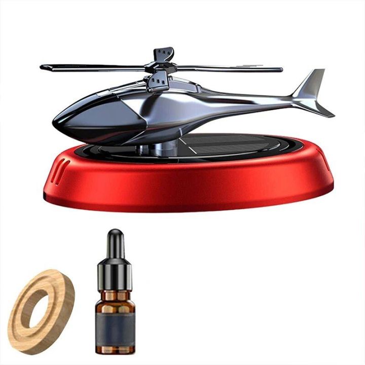 Solar Powered Car Dashboard Perfume/Helicopter Designed [ Multicolor]