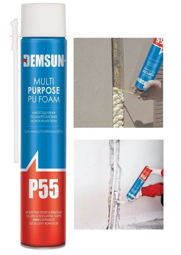 DEMSUN P55 PU Foam 750ml – High Performance Polyurethane Expanding Foam for Gap Filling , Door & Window Insulation