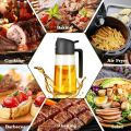 2 In 1, 500ml Oil Sprayer & Oil Dispenser Bottle For Kitchen, Glass Bottle With Premium Nozzle, Oil Sprayer For Air Fryer, BBQ, Salad. 