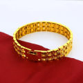 Noble Surface 24k Gold Bracelet Men's 925 Silver Bracelet Vintage Bohemian Gold Jewelry Pattern Chain Birthday Gift. 