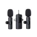 K15 3-in-1 Wireless Clip Lavalier Microphone – Perfect for Vlogging & Live Streaming. 