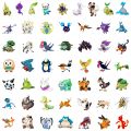Linman 100pcs Pokemon Sticker Pack Waterproof Anime Stickers Cute La【2025 Version】ptop Skin Kawaii Packaging DIY Phone Case Handbook Stationery. 
