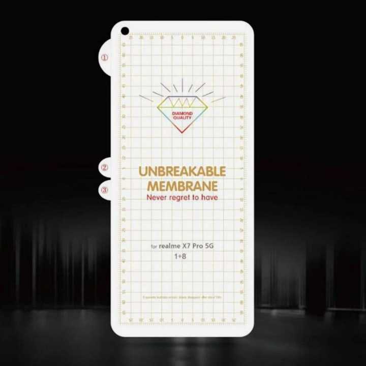 OnePlus 8 / Realme X7 Pro 5G - UNBREAKABLE Membrane Front Screen Protector Hydrogel Film