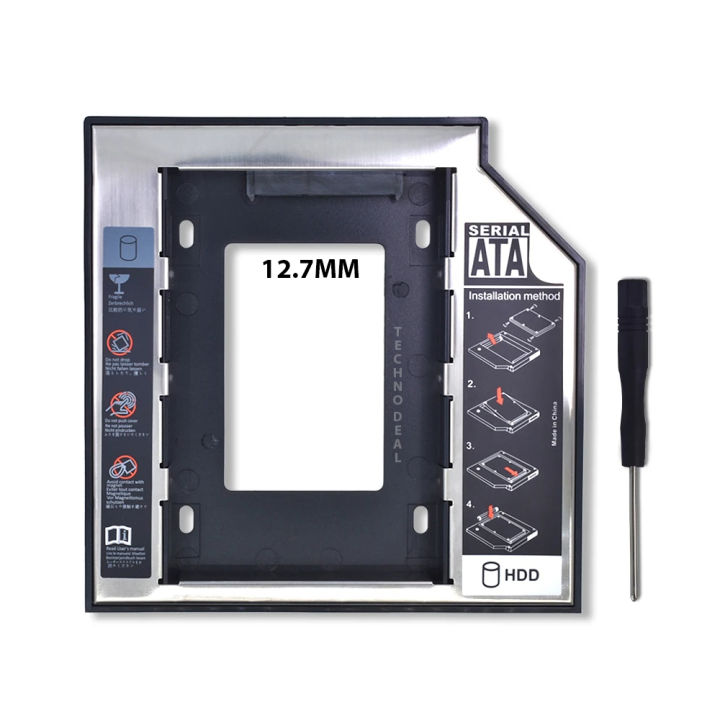 Universal Cady 12.7MM SATA 3.0 2nd HDD Caddy 2.5" SSD CD DVD to HDD Case Enclosure CD-ROM ODD Opti bay
