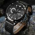 NAVIFORCE Nf9068 Chronograph Watch With Leather Strap For Men - Black | Fashion Leather Band Watch For Men. 