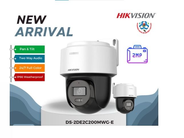 Hikvision 2 MP Outdoor Smart Hybrid-light PT Network Camera With SD Card Supported(DS-2DE2C200MWG-E)