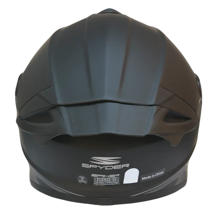 Spyder%20Spike%202%20Plain%20Matt%20Black%20Full%20Face%20Motorcycle%20Helmet%20-%20Image%203
