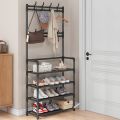 Multifunctional Coat Rack 4 Tier 3 In 1 Hall Tree Shoe Bench With Keys Hat Umbrella Stand with 8 Hooks Hanger. 