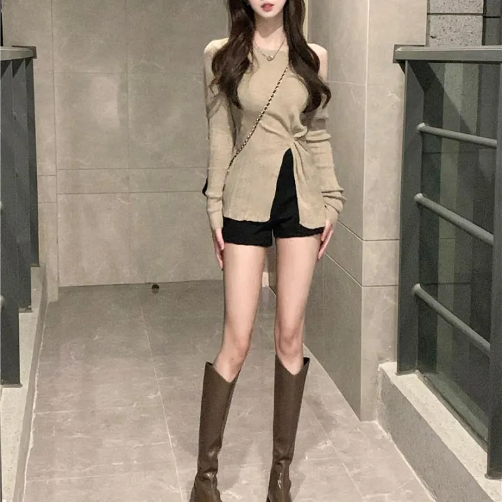 Autumn%20and%20Winter%20Women's%20Clothing%20Women's%20Knitwear%20Base%20Shirt%20Slimming%20New%20Chinese%20Style%20Tight%20Waist%20Shoulder%20Top%20Women's%20Long%20Sleeve%20Cardigan%20-%20Image%205