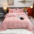 Mink Velvet Luxurious Minimal King Size ( 245*245cm ) 4 Piece Bedding Set. 