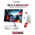 Vartex 24" Frameless Gaming Monitor – 100Hz Refresh Rate , Full HD, IPS Panel with Built-in Speakers  | Eye Care | FreeSync. 