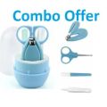 Baby Nail Kit, 4-In-1 Baby Grooming Kit With Case, Baby Nail Clippers, Scissor, Nail File & Tweezer, Baby Manicure Kit And Pedicure Kit For Newborn, Infant & Toddler. 