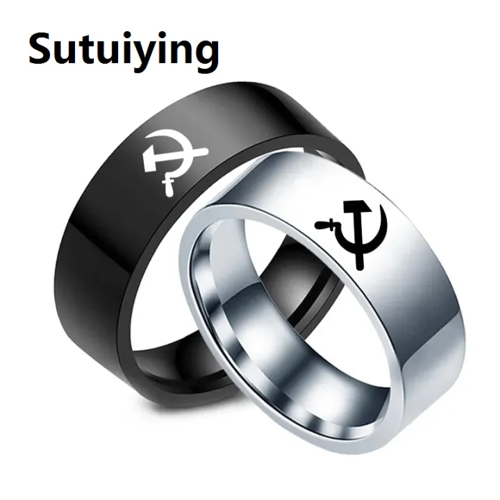 Sutuiying%20MOREDEAR%202020%20Fashion%20Jewelry%20Hammer%20and%20Sickle%20Ring%20Titanium%20Steel%20Rings%208mm%20Men's%20Ring%20Cocktail%20Ring%20for%20Anniversary%20Gift%20-%20Image%204
