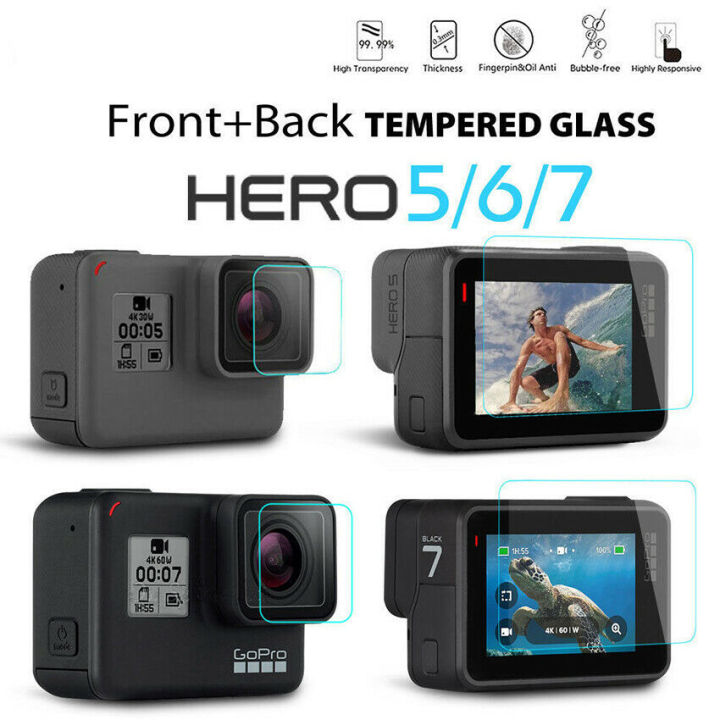 Ultra-Clear Tempered Glass Screen Protector for GoPro Hero 5 / 6 and 7