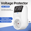 LufanshopHigh Quality New Adjustable Voltage Protector Socket AC 230V 16A Automatic Power Surge Protector EU Plug Socket Under Overvoltage Protection. 