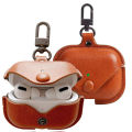 Protective Leather case for Apple AirPods Pro Soft Leather Cover with Keychain Hook. 