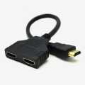 HDMI Male to Dual HDMI Female 1 to 2 Way HDMI Splitter Adapter Cable for HDTV, Support Two TVs at The Same Time, Signal One in, Two Out(Black). 