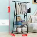 Multifunction Clothes Triangle Coat Rack Removable Bedroom Rack With Wheels. 