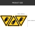CAUTION Pinch Point Keep Hands Clear Sign Warning Stickers for Machine Applique Care. 