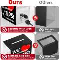 Acrylic Tip Jars for Bartender Tip Box Suggestion Box with Slot and Lock Money Jar Donation Box Lock Box. 