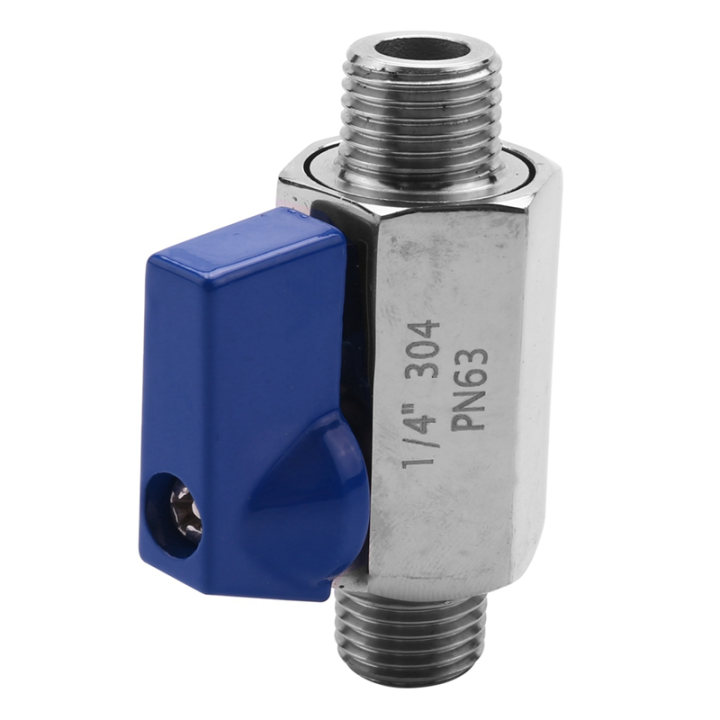 NAMUNY%204X%20Stainless%20Steel%20Ball%20Valve%20-%201/4%20Inch%20NPT%20Thread%20Male%20Small%20Mini%20Ball%20Valve%20(1/4Inch%20Male&Male)%20-%20Image%204