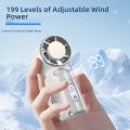 Pocket Fan 199 Gears Portable Handheld Fan Adjustable Speeds Ultra Silent Cooling Fan Speed Wind Digital Display Turbo Fan Outdoor. 