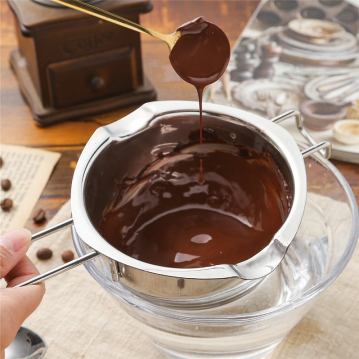 Kqueebee%20400ml%20Chocolate%20Melt%20Pot,%20Stainless%20Steel%20Melt%20Bowl%20Suitable%20for%20Candy%20Making%20Double%20Nozzle%20with%20Front%20Hook%20Black%20-%20Image%202