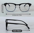 Blue Ray Cut Metal Frame Clubmaster Computer Glasses For Unisex | Black Half Metal Frame Blue Ray Cut Unisex Prescription Glass. 
