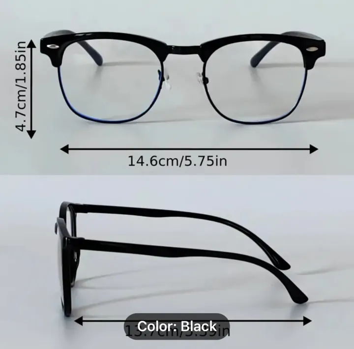 Blue%20Ray%20Cut%20Metal%20Frame%20Clubmaster%20Computer%20Glasses%20For%20Unisex%20%7C%20Black%20Half%20Metal%20Frame%20Blue%20Ray%20Cut%20Unisex%20Prescription%20Glass%20-%20Image%205