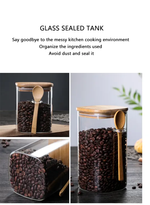 NepLiving%20Kitchen%20Storage%20Box%20Using%20Transparent%20Glass%20Sealed%20Canned%20Candy%20Coffee%20Bean%20Jar,%20With%20Spoon%20And%20Bamboo%20Lid-Pack%20Of%203%20-%20Image%202