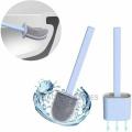Silicone Toilet Brush,Toilet Bowl Brush and Holder Set with Small Brush,Freestanding/Wall Mounted Toilet Brush. 