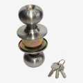 Stainless Steel Matt Finish Round Cylindrical Door Lock With 3 Key. 