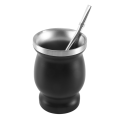 Stainless Yerba Mate Gourd Tea Cup Set Coffee Water Cup 8Oz Black. 