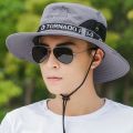 Breathable Adjustable Fishing Mesh Outdoor Climbing Cotton Bucket Hat Large Brim Cap Man Sun Hat. 